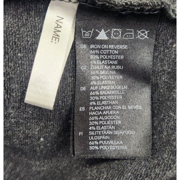 H&M Girls US 4-6 years Charcoal Gray Sweatshirt Dress Rabbit Bunny Heels Pockets - Picture 6 of 7